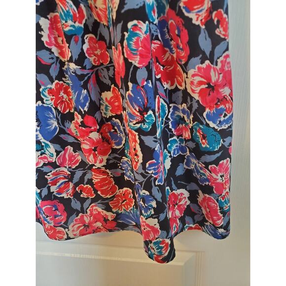 Candi Jones Vintage 80's Floral Ruffled Vibrant Short Sleeve Midi Dress Sz 9/10 - Picture 13 of 13
